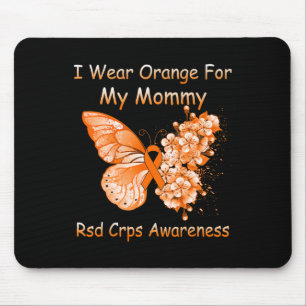 Tapis De Souris Papillon Je Porte Orange Pour Ma Maman RSD CRPS Aw
