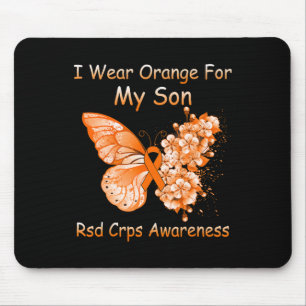 Tapis De Souris Papillon Je Porte Orange Pour Mon Fils Rsd Crps Aw