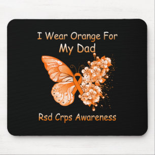 Tapis De Souris Papillon Je Porte Orange Pour Mon Papa RSD CRPS Aw
