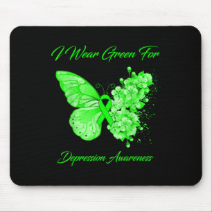 Tapis De Souris Papillon Je Porte Vert Pour La Sensibilisation À L