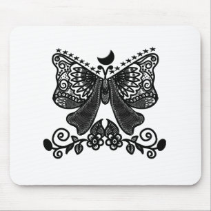 Tapis De Souris Papillon Luna Mystique Art Insecte Gothique Céle