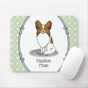 Tapis De Souris Papillon Maman Pap Maman (blanc & sable) Mignonne