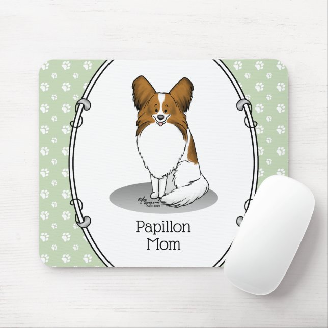 Tapis De Souris Papillon Maman Pap Maman (blanc & sable) Mignonne  (Avec souris)