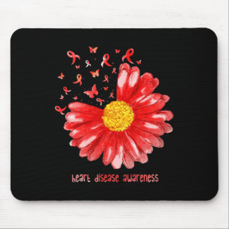 Tapis De Souris Papillon Marguerite Ruban Rouge Sensibilisation au