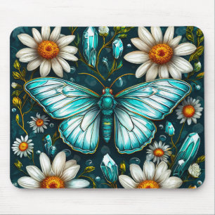 Tapis De Souris Papillon mignon et fleurs