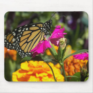 Tapis De Souris Papillon monarque sur marigold-mousepad rose