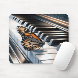 Tapis De Souris Papillon Monarque sur un piano