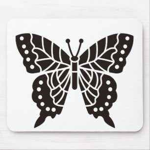 Tapis De Souris Papillon noir et blanc