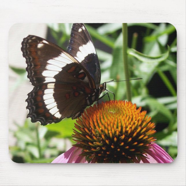 Tapis De Souris Papillon noir et blanc (Devant)