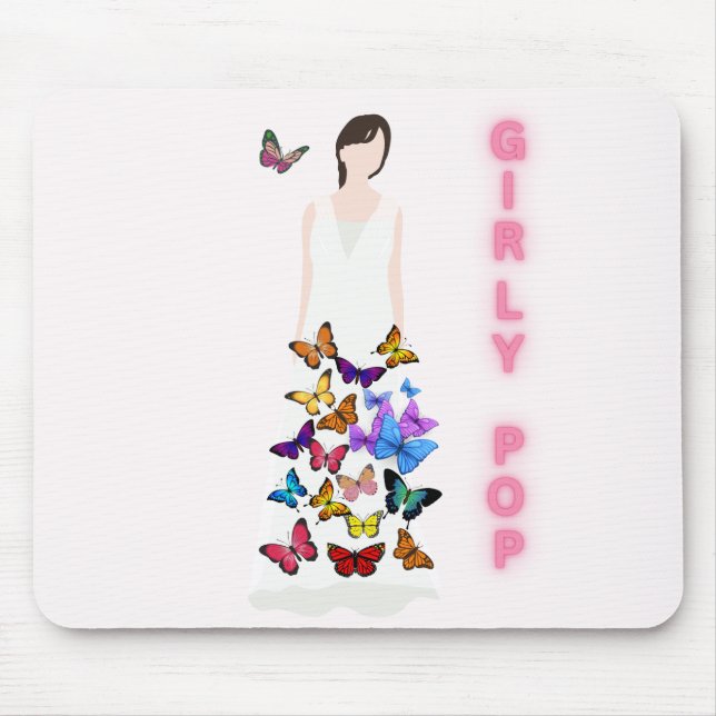 Tapis de souris papillon pop girly (Devant)