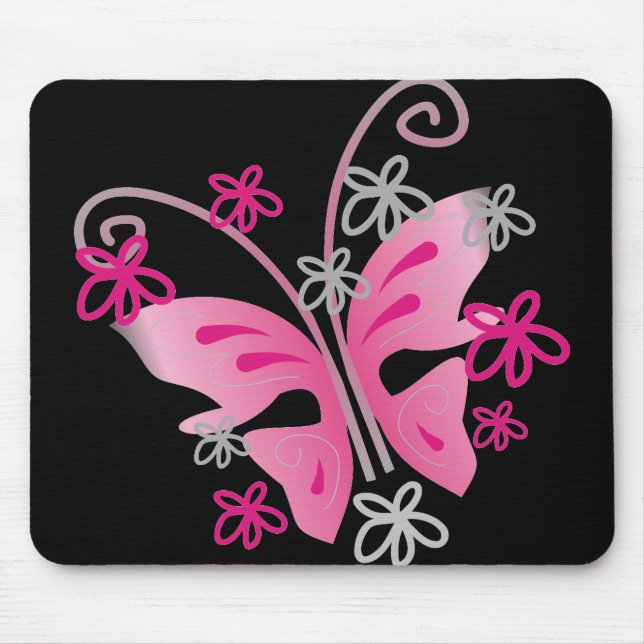 tapis de souris papillon rose (Devant)