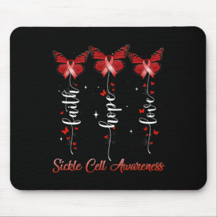 Tapis De Souris Papillon Ruban Faith Hope Love Sickle Cell Aware