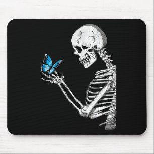 Tapis De Souris Papillon Skull Skeleton Retro Halloween