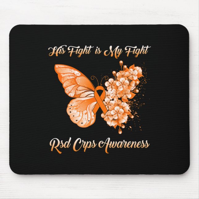 Tapis De Souris Papillon Son combat est mon combat Rsd Crps sensib (Devant)