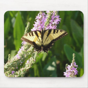 Tapis De Souris Papillon Swallowtail sur Fleurs sauvages pourpres