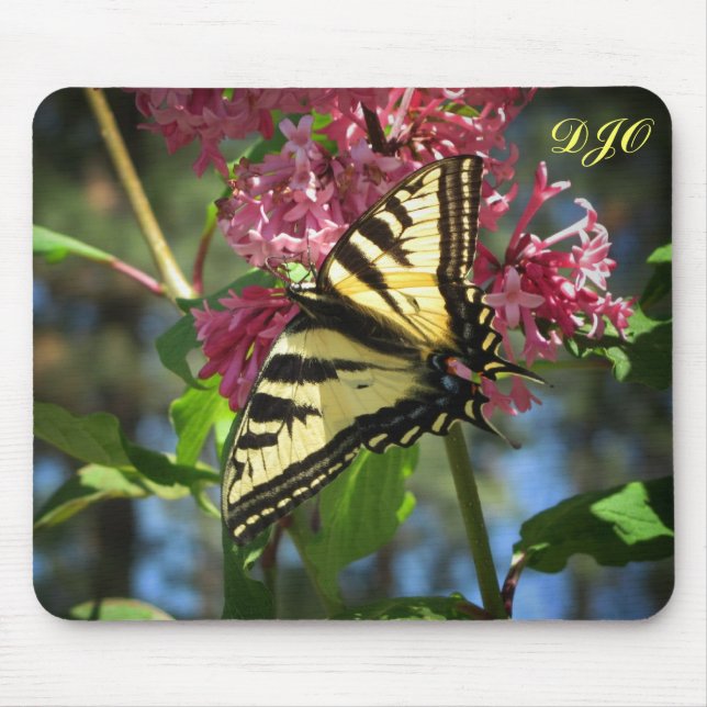Tapis De Souris Papillon Tigre sur des Lilas (Devant)