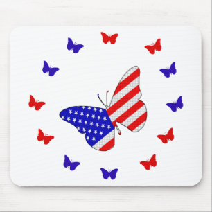 Tapis De Souris Papillon tissé américain Mousepad