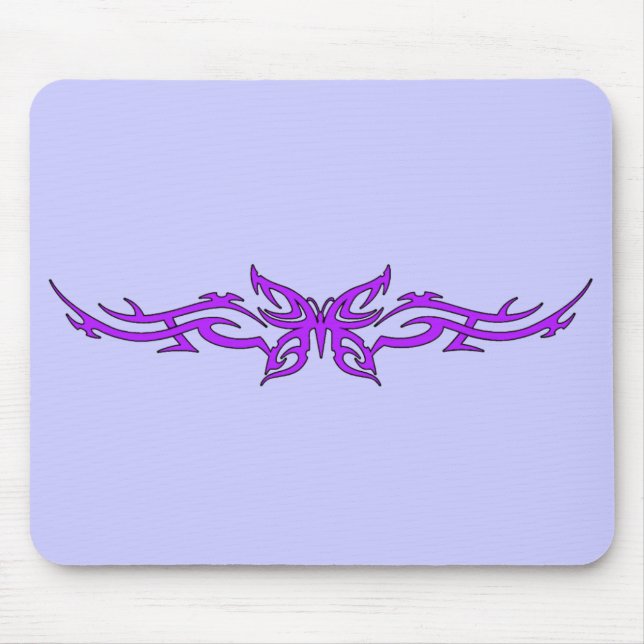 Tapis De Souris Papillon tribal dans Mousepad pourpre (Devant)