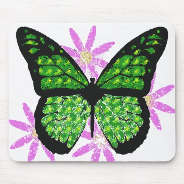 Tapis De Souris Papillon vert Mousepad (Devant)