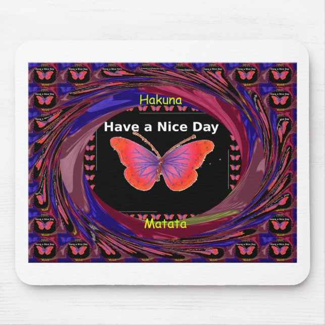 Tapis De Souris Papillon violet orange Avoir un beau Art de jour I (Devant)