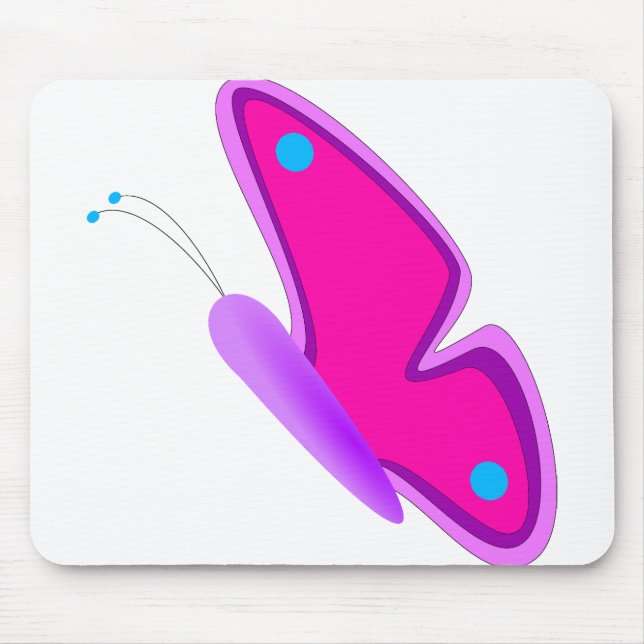 Tapis De Souris Papillon volant violet rose mou dessin (Devant)