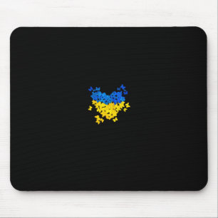 Tapis De Souris Papillons Cœur Drapeau Ukraine Ukrainien Ukrainien