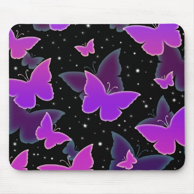 Tapis De Souris Papillons cosmiques en violet (Devant)