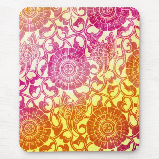 Tapis De Souris Papillons de Nouveau - coucher du soleil brillant (Devant)
