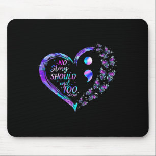 Tapis De Souris Papillons de sensibilisation au suicide Coeur Semi