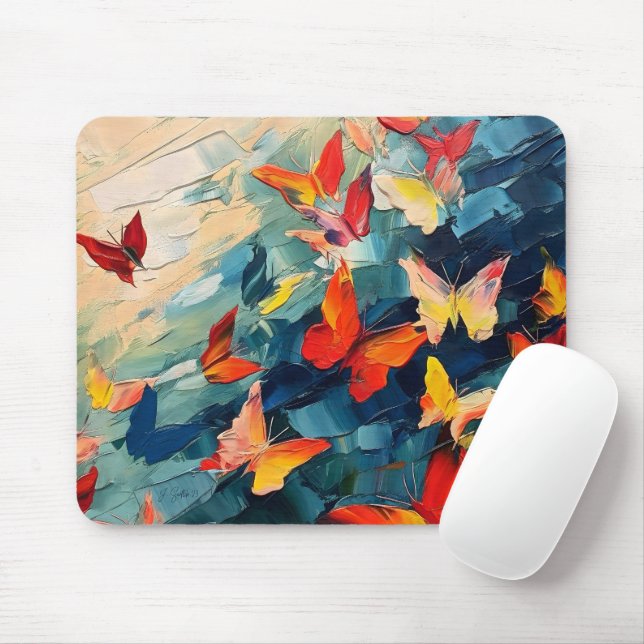 Tapis De Souris Papillons en Mouvement (Avec souris)