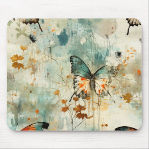 Tapis De Souris Papillons et fleurs Vintages colorés (4)