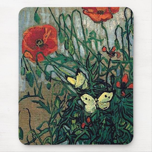 Tapis De Souris Papillons et papillons Van Gogh Art (Devant)