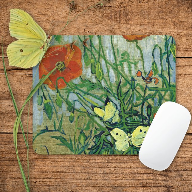 Tapis De Souris Papillons et papillons Vincent van Gogh (Créateur téléchargé)