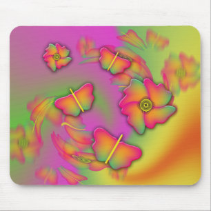 Tapis De Souris Papillons & Fleurs