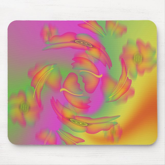 Tapis De Souris Papillons & Fleurs (Devant)