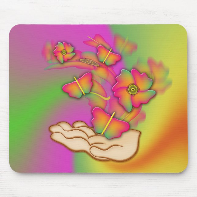 Tapis De Souris Papillons & Fleurs (Devant)