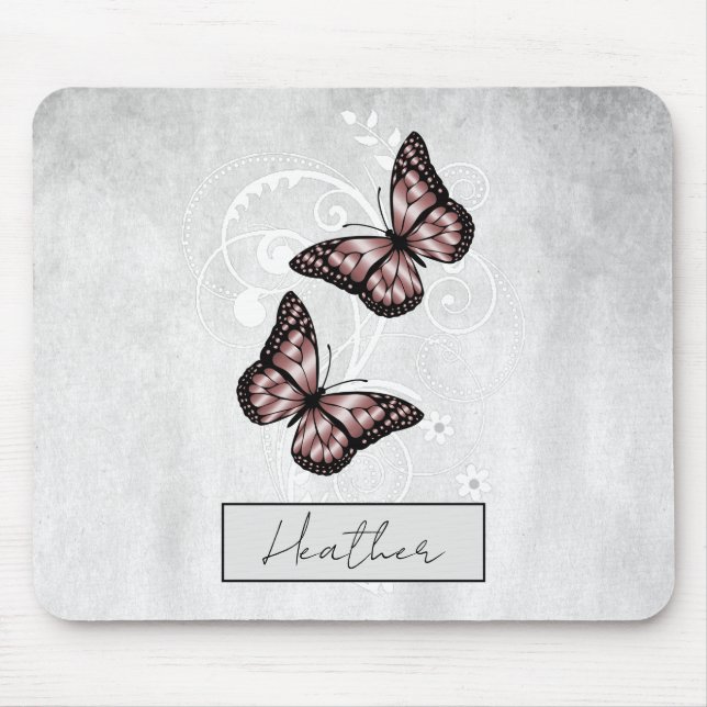 Tapis De Souris Papillons rose brillant (Devant)