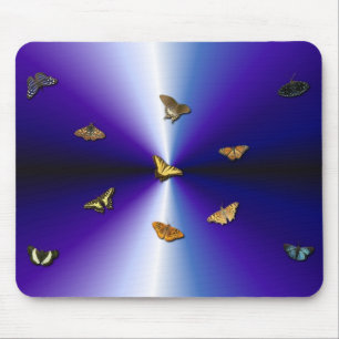Tapis De Souris Papillons sur arc-en-ciel violet
