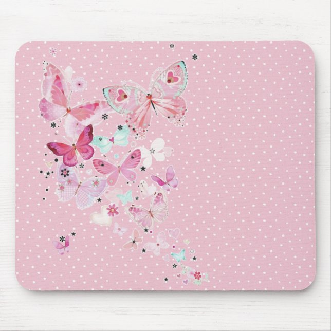 Tapis De Souris Papillons sur Pois (Devant)