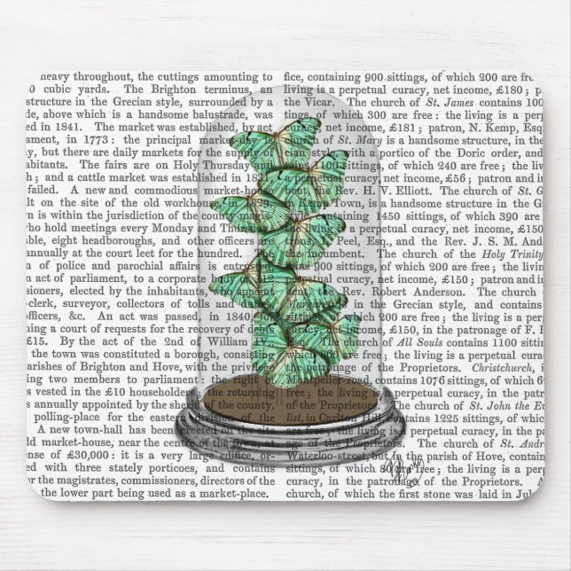 Tapis De Souris Papillons verts dans Bell Jar 2 (Devant)