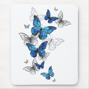 Tapis De Souris Papillons volants bleus Morpho
