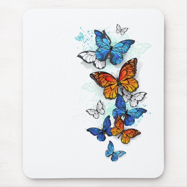 Tapis De Souris Papillons volants Morpho et Monarch (Devant)