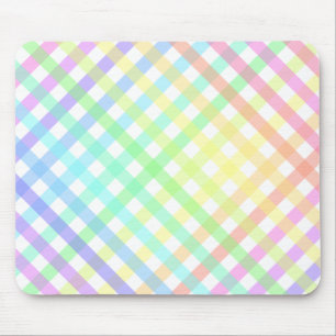 Tapis De Souris Pâque branché Pastel Rainbow Plaid Gradient