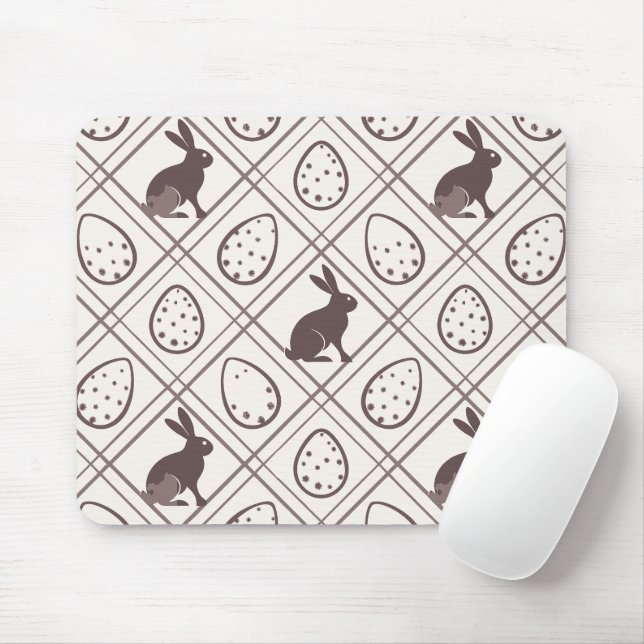 Tapis De Souris Pâques carreaux marron   (Avec souris)