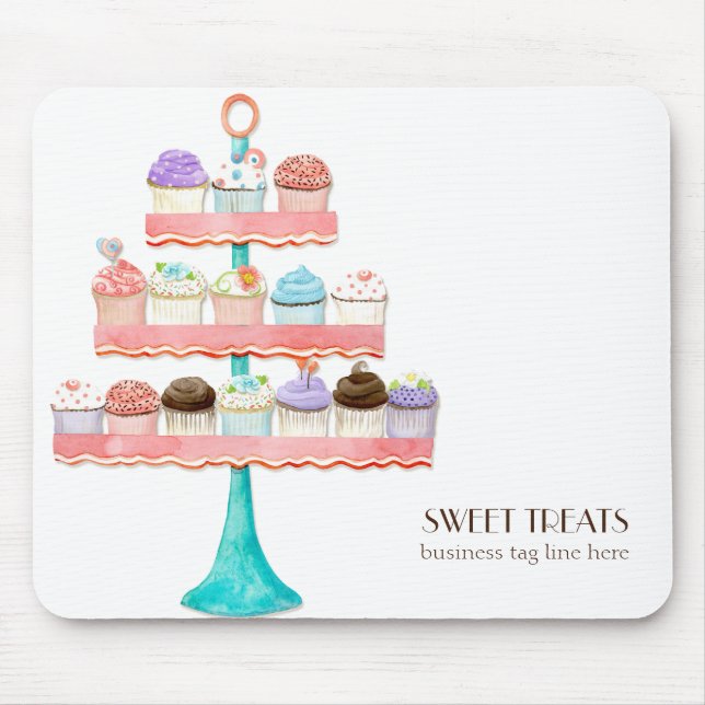 Tapis De Souris Paquet d'affaires Cupcake Dessert Baking Bakery (Devant)