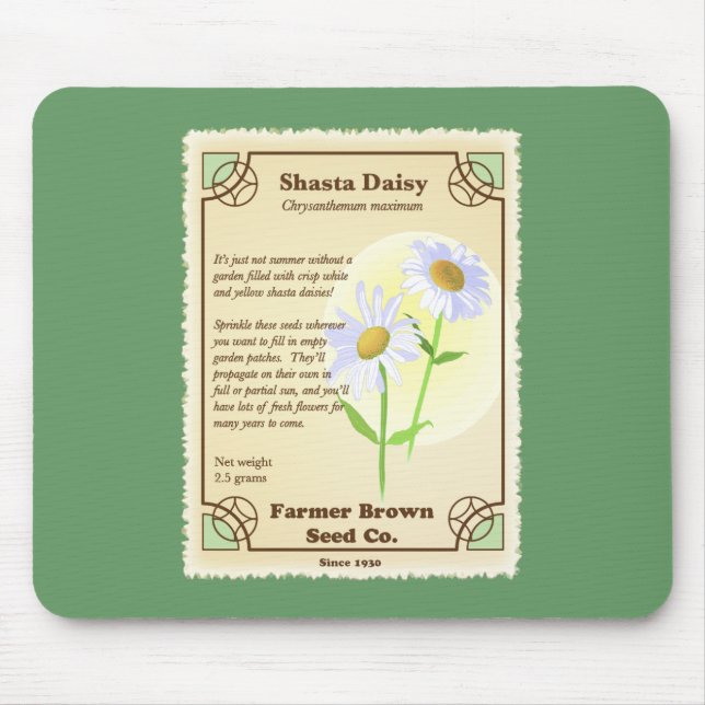 Tapis De Souris Paquet de semences Shasta Daisy (Devant)