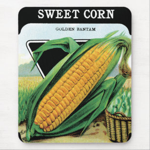 Tapis De Souris Paquet de semences vintage Art Étiquette, Corn Jau