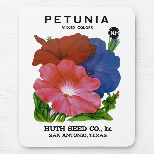 Tapis De Souris Paquet de semences Vintage Petunia (Devant)