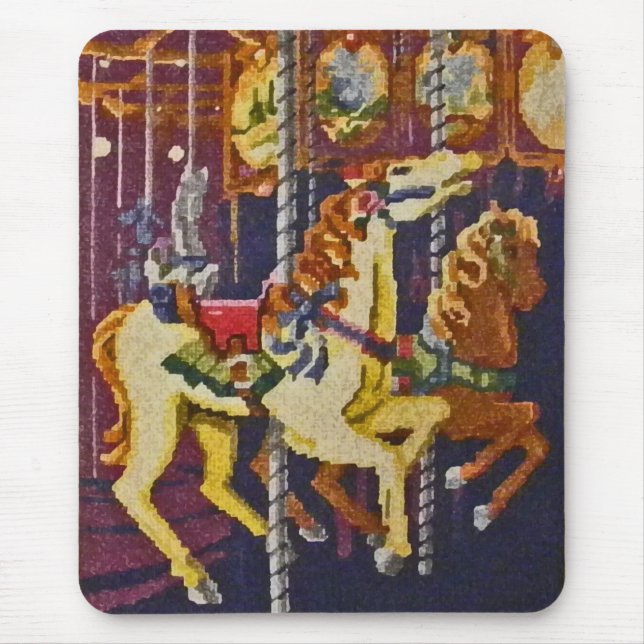 Tapis De Souris PAR des chevaux Mousepad de carrousel (Devant)