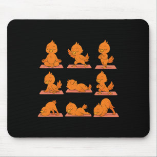 Tapis De Souris Par Phoenix faisant du yoga végan kawaii zen
